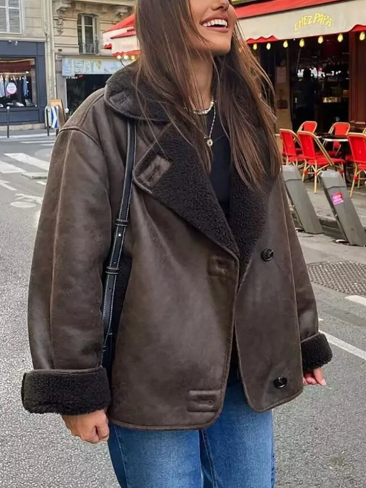 מעיל זמש פרווה פנימית - מולי