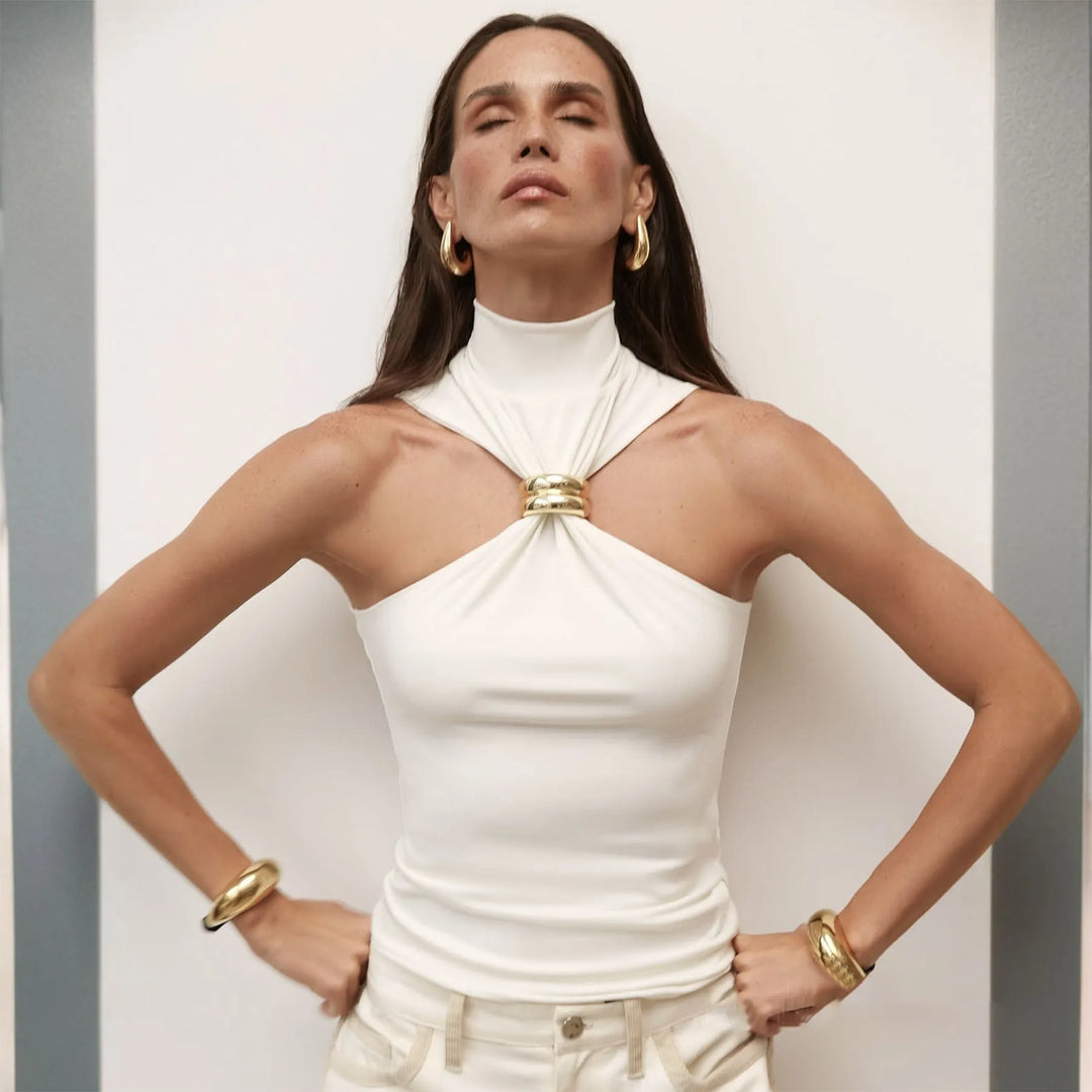 Golf design tank top with buckle decoration - Moya 