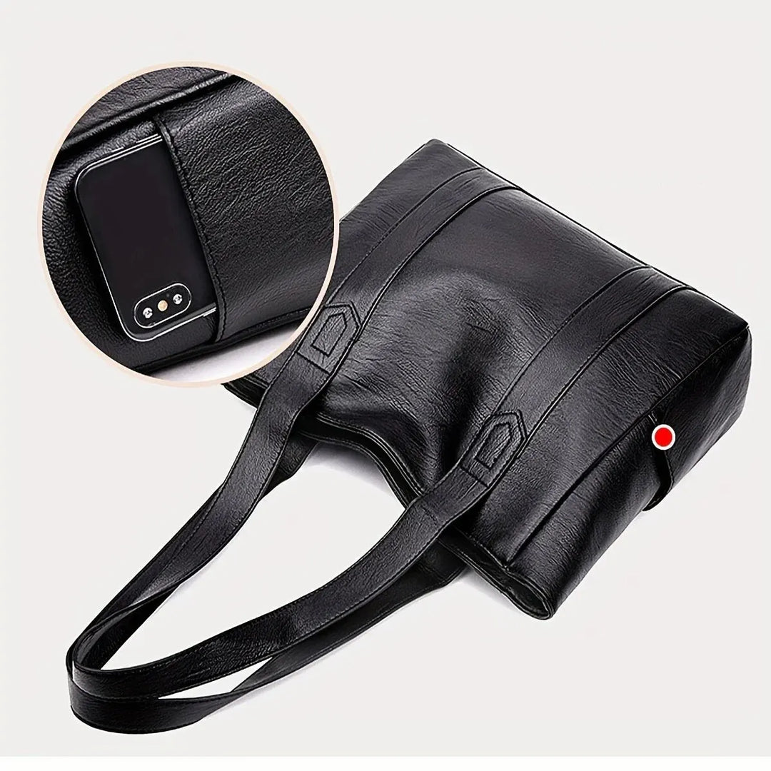 Large faux leather bag with classic design