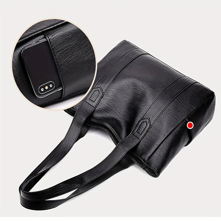 Large faux leather bag with classic design