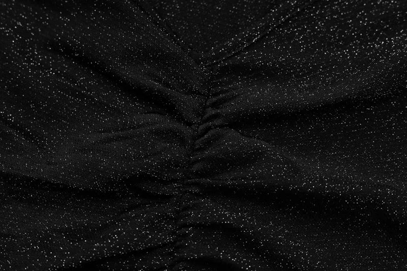 שמלת מקסי נצנצים צמודה בגזרת גולף גב פתוח בעיטור צעיף תואם - מילגרוס