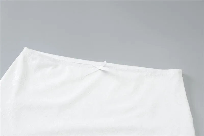 סט תחרה שני חלקים טופ גופיה וחצאית מקסי - מישל