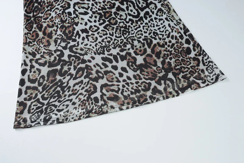 שמלת מקסי מנומרת כתפיים חשופות - ז'ני