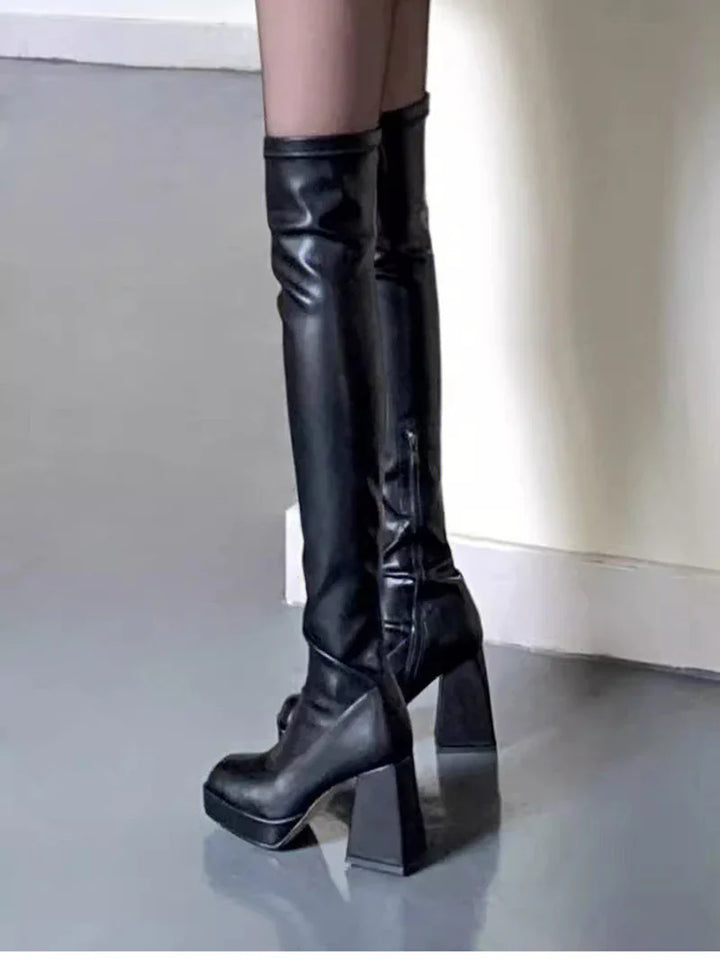 High heeled leatherette boots - Carla