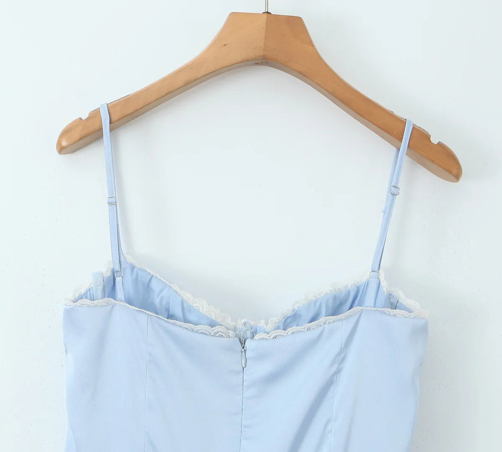 שמלת מיני סאטן בגזרת A בעיטור טול - Julissa