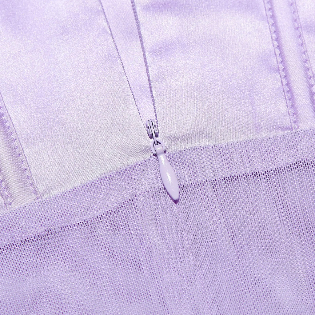 שמלת מקסי רשת בעיצוב מחוך סאטן - Mariam