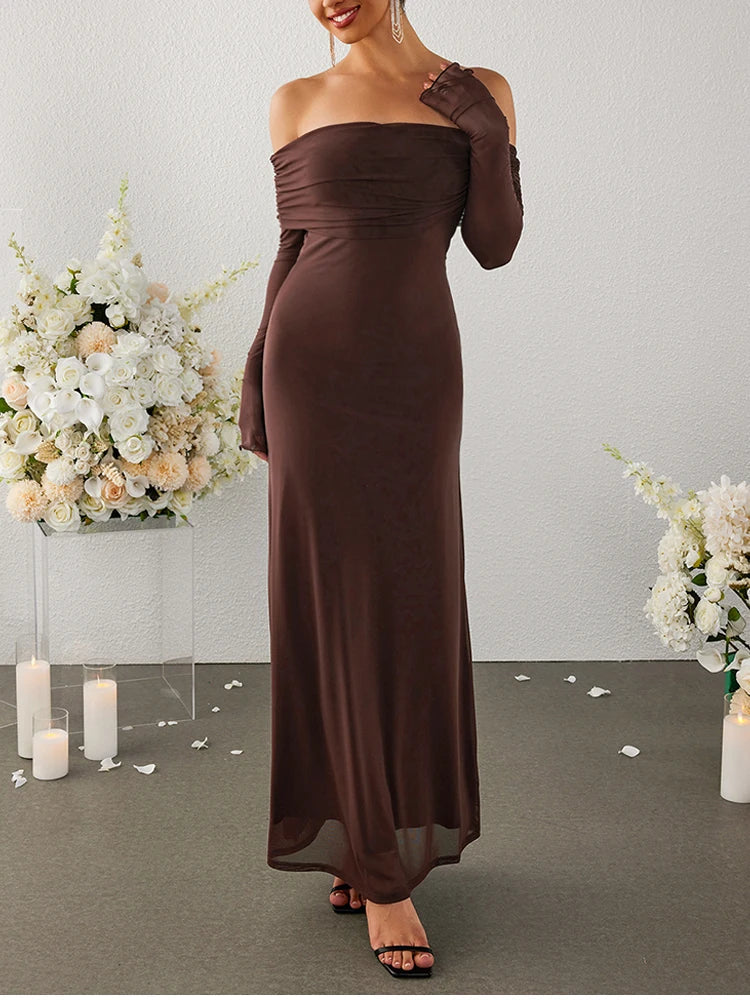 שמלת מקסי כתפיים חשופות - SHAY LI