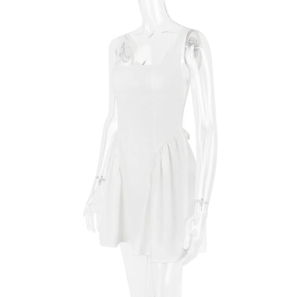 שמלת מיני בגזרת A קשירת פפיון מאחורה - לינדה