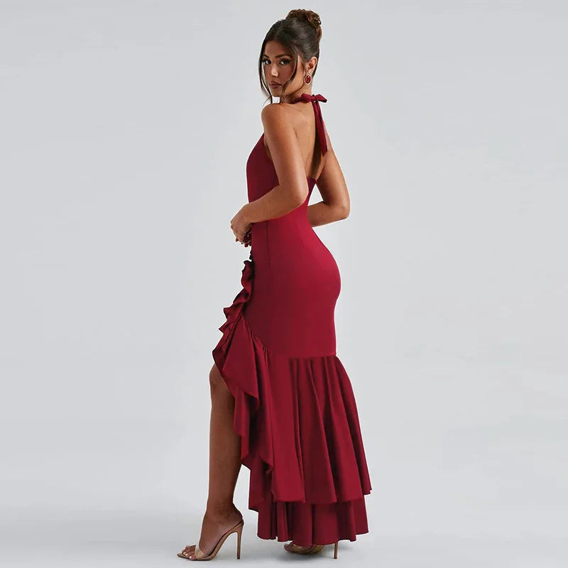 שמלת מקסי מלמלה גב פתוח - Rosalina