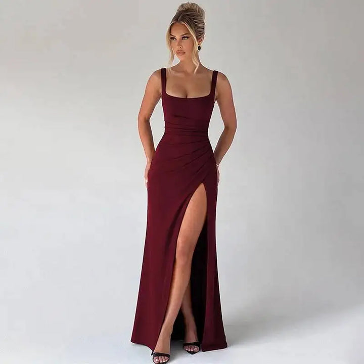 Elegant maxi dress with a slit design - Ian