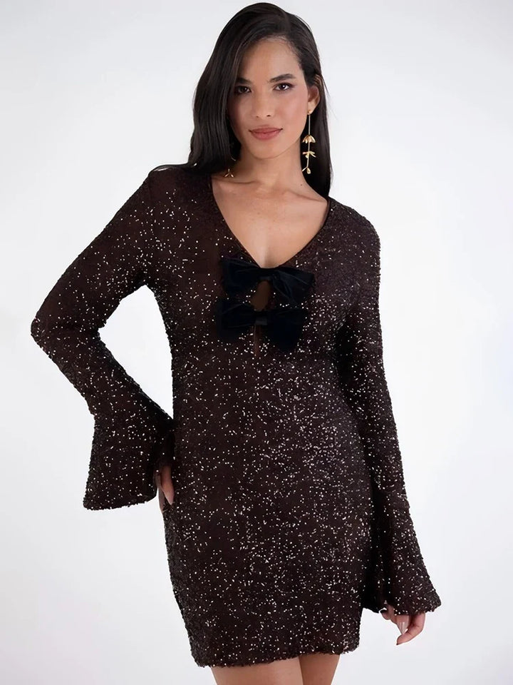 Bow tie sequin mini dress - ZADIG