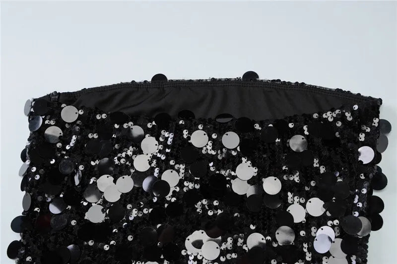 שמלת מיני סטרפלס פייטים - Allison