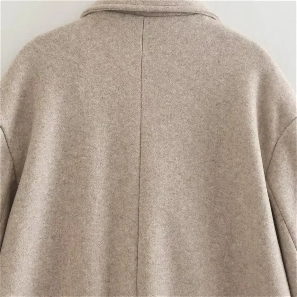 מעיל צמר ארוך מחויט בעיטור כפתורים - פריס