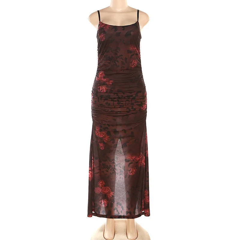 שמלת מקסי בהדפס פרחוני - אסיף