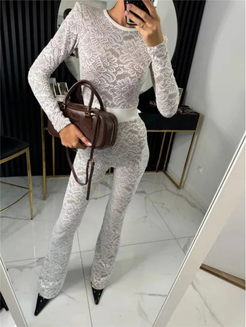 אוברול תחרה עם תחתית (לא שקוף) - אריקה