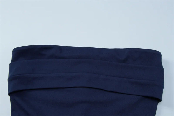 Strapless maxi dress with scarf decoration - MAROM