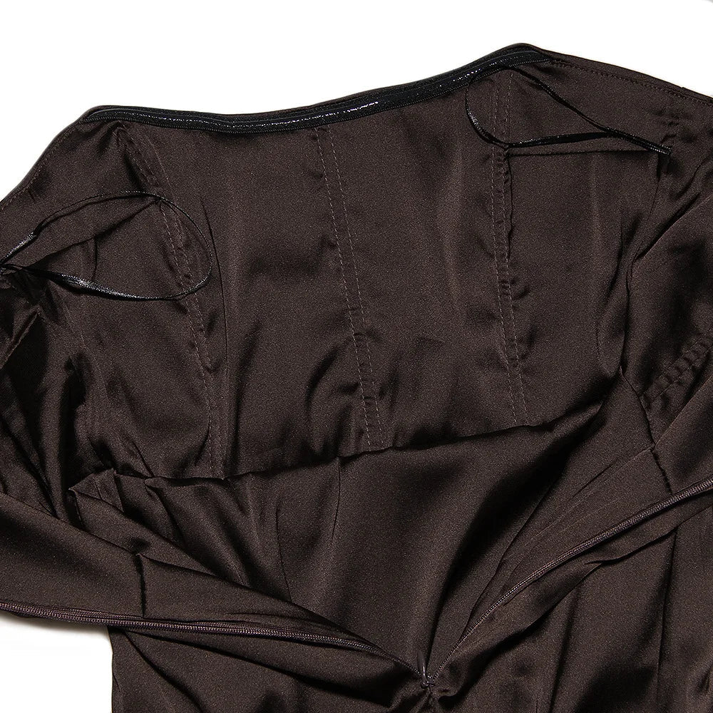 שמלת סטרפלס מיני סאטן  - לאבי