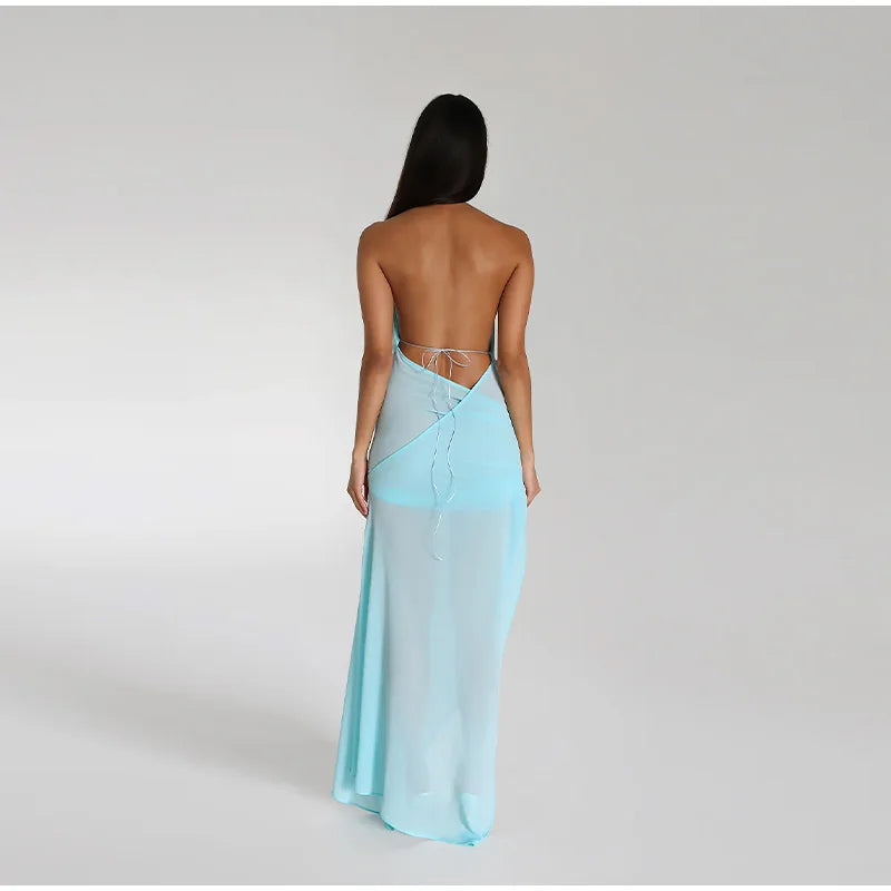 שמלת מקסי קוקטייל - BLUE SKY