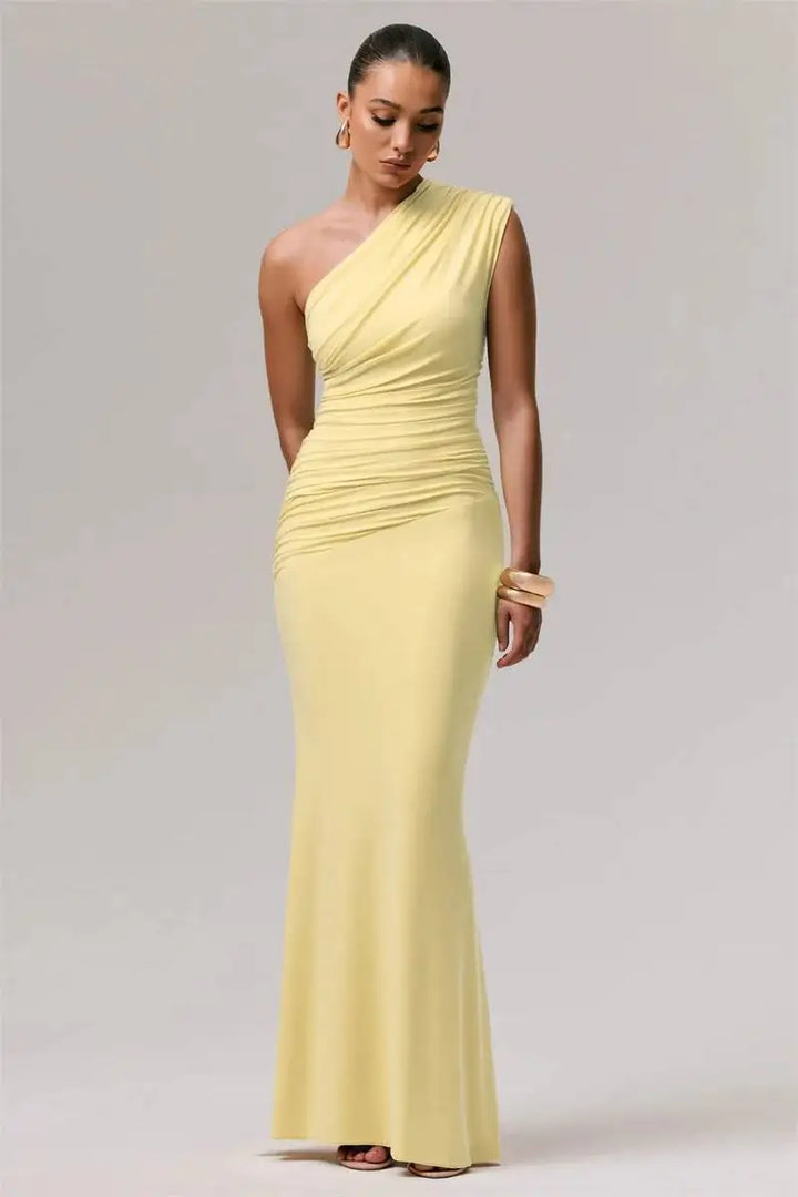 Elegant one-shoulder maxi dress - Jeska