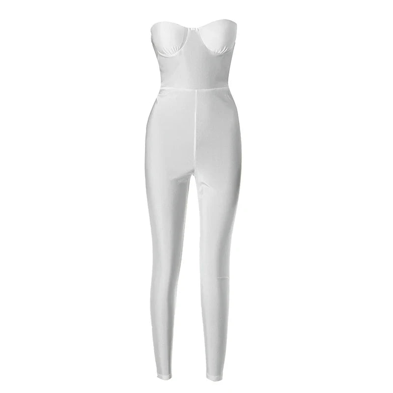 Shiny, shapely strapless jumpsuit - Lorelai