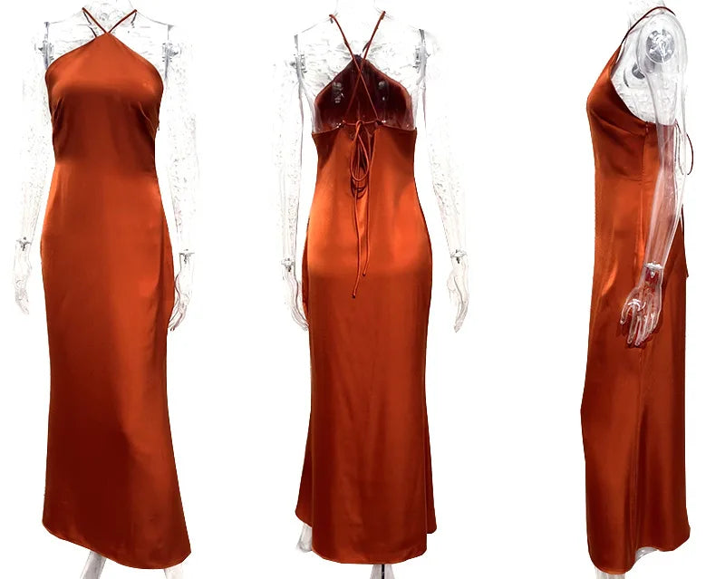 שמלת מקסי סאטן אלגנטית - קלייר