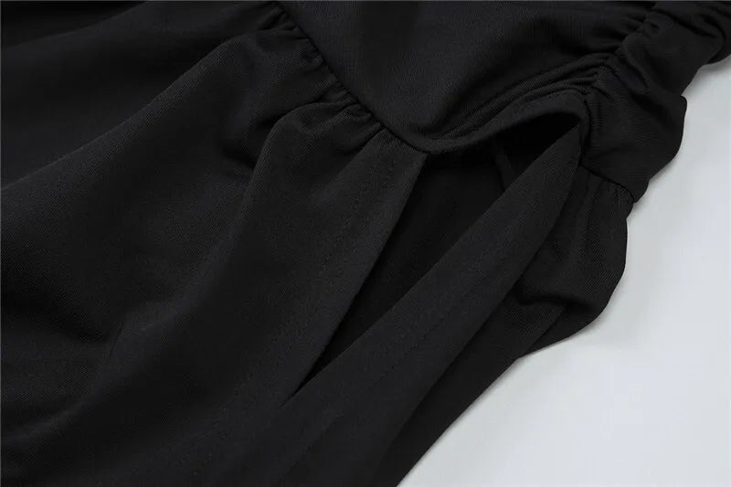 שמלת מקסי סטרפלס כיווצים בעיצוב שסע - ביאטריס