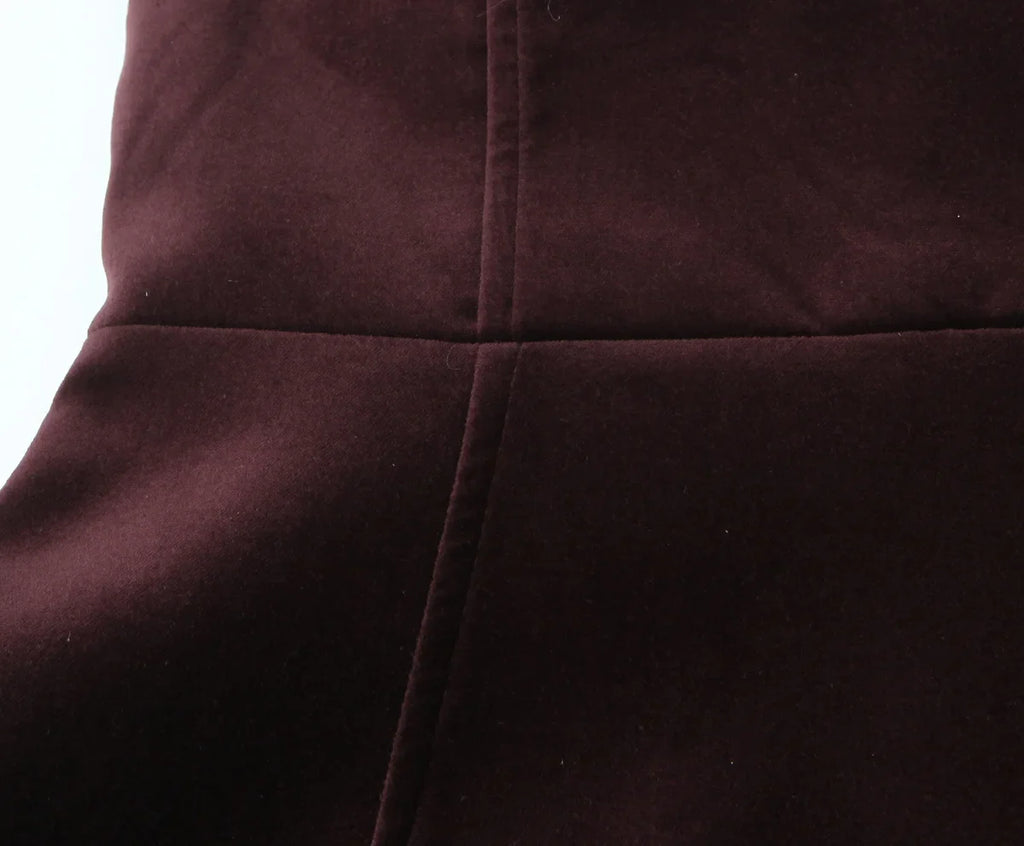 שמלת מיני סטרפלס קטיפה בעיטור פפיון בגב - ביילי