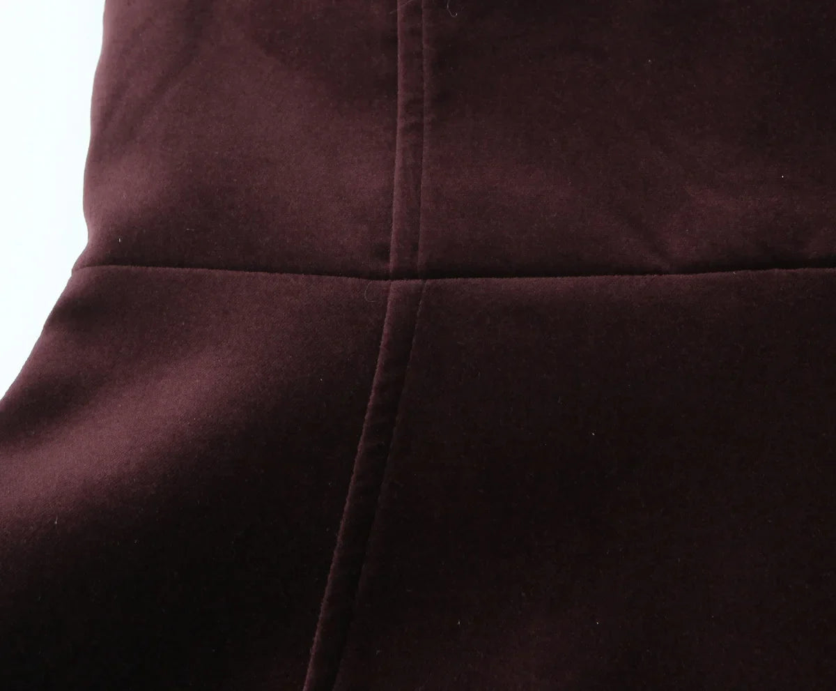 שמלת מיני סטרפלס קטיפה בעיטור פפיון בגב - ביילי