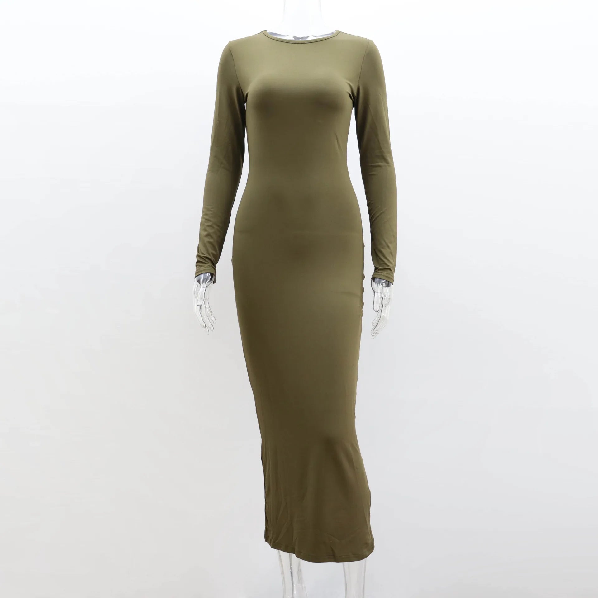 שמלת מקסי צמודה בד מחטב - Matilda