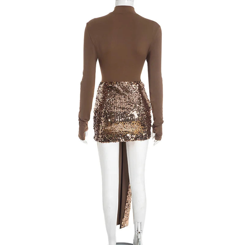 Two-piece set: sequin mini skirt and blouse - ZOEY