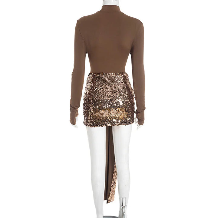 Two-piece set: sequin mini skirt and blouse - ZOEY