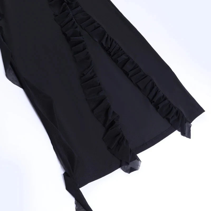 שמלת מקסי בעיטור מלמלה בעיצוב שסע - יהליה