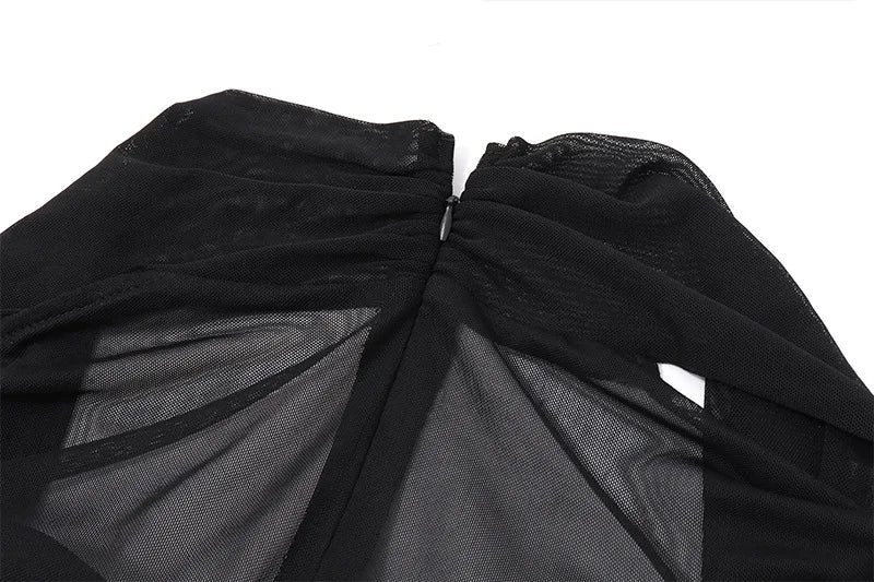 שמלת מיני צמודה שרוולי שיפון - ליילה