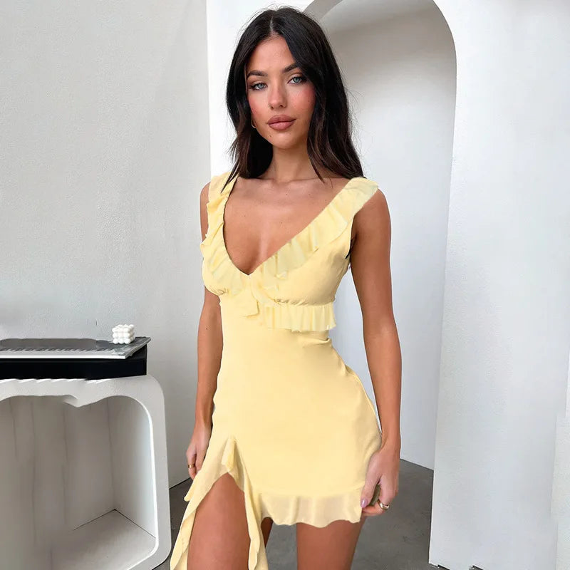 NID Mini Dress with Lace Trim - Leon