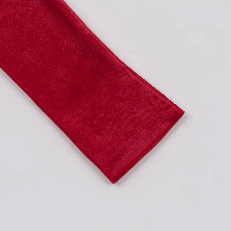 שמלת מקסי קטיפה בעיצוב שסע - פראג