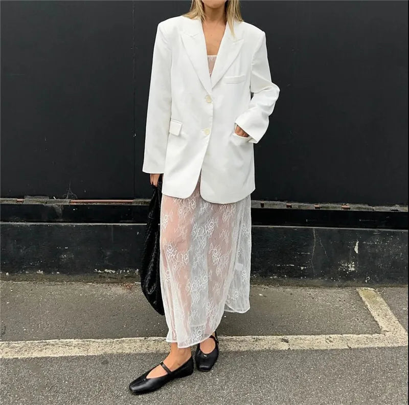 שמלת מקסי חוף תחרה שקופה - Sasha