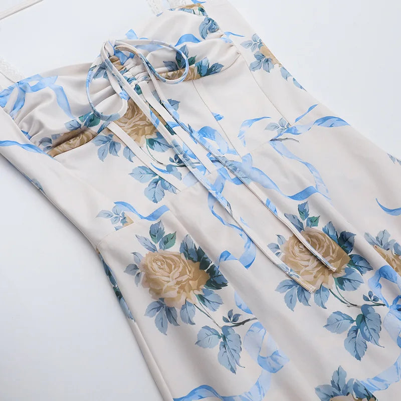 שמלת מידי אלגנטית בהדפס פרחוני בגזרת A - פלוריין