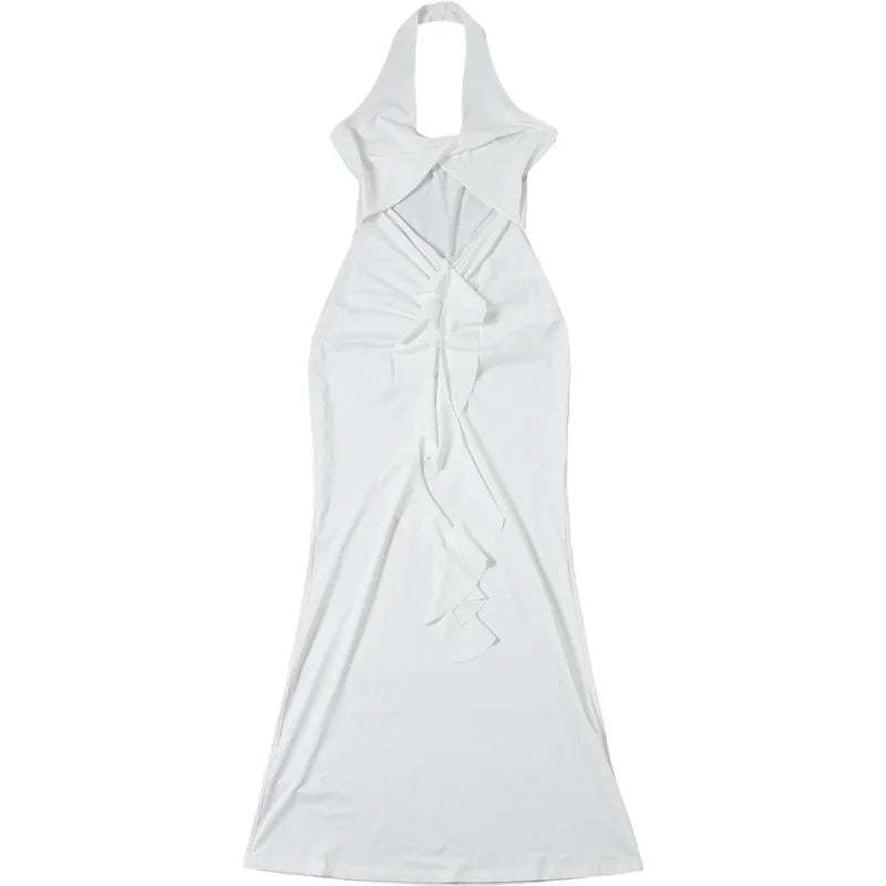 שמלת מקסי צמודה בעיטור מלמלה בעיצוב פתח - Jolene