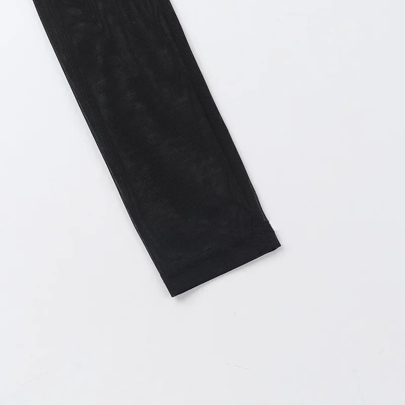 אוברול בד מחטב בעיצוב רשת וכתפיים חשופות מכנסי פדלפון - מאיה לי