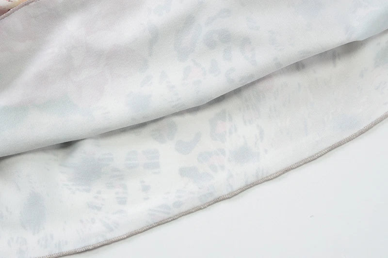 שמלת מיני קולר בהדפס מנומר בעיטור פרחים גב פתוח - צ'ילי