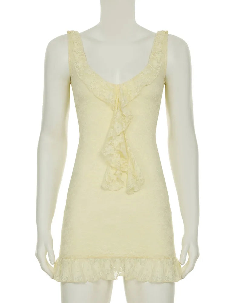 שמלת מיני תחרה בעיטור מלמלה - בוניטה