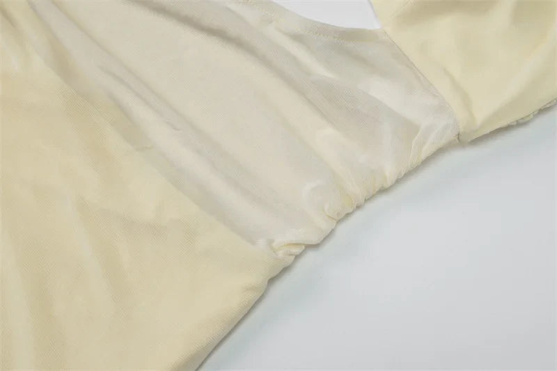 שמלת מקסי רשת בשילוב תחתית בעיצוב פתח וגב פתוח - ג'יין