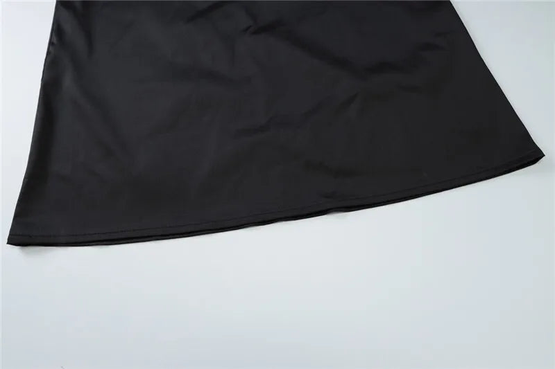 שמלת מקסי סאטן בעיטור תחרה וצעיף תואם גב פתוח - ליזט