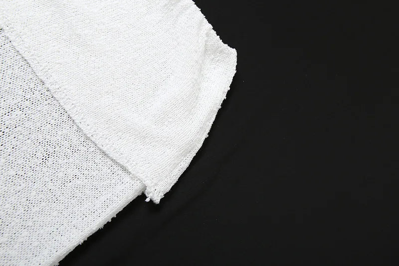 סט שני חלקים סרוג חצאית מקסי וחולצת כתפיים חשופות - עופרי