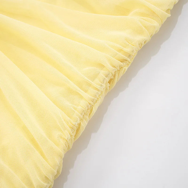 שמלת מקסי כיווצים בעיצוב תחרה - אמריז'ה