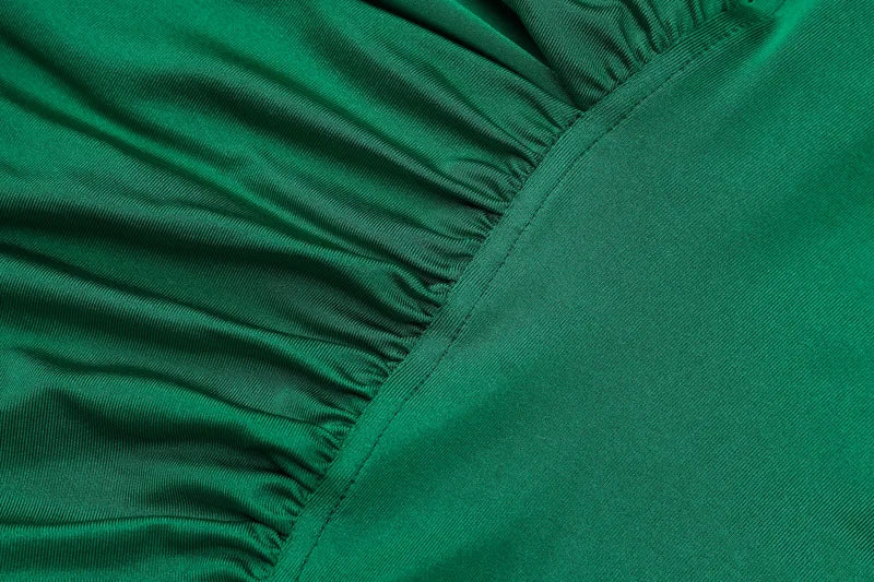 שמלת מיני כיווצים בד מבריק - קרול