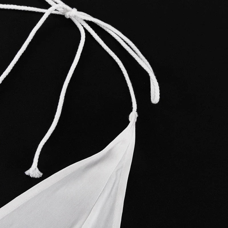 סט שני חלקים טופ קשירות וכנסיים קצרים - REBEKA