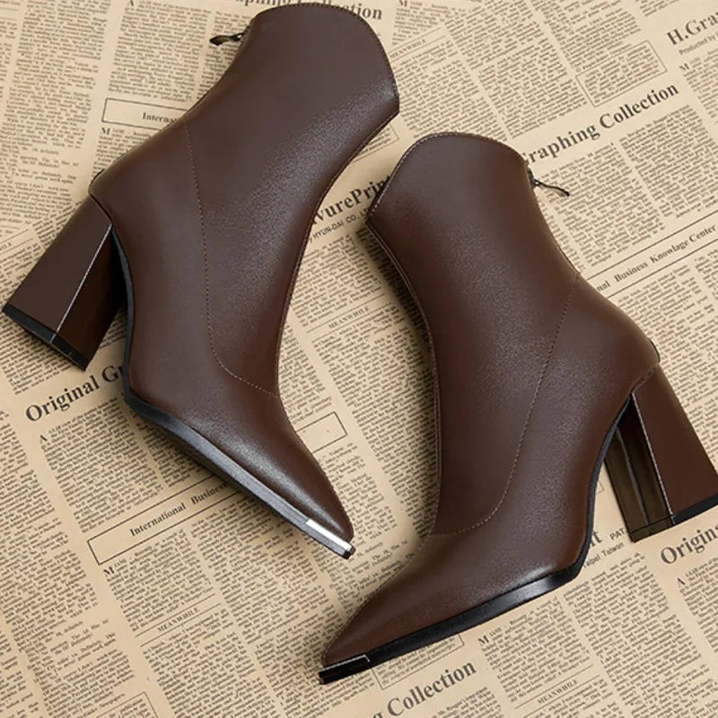 Faux leather pointed heel boots - Max