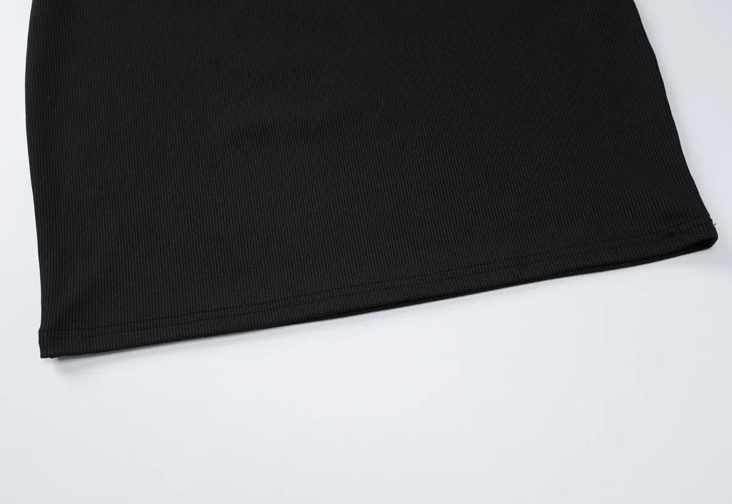 שמלת מיני סרוגה צמודה כתפיים חשופות - נועם