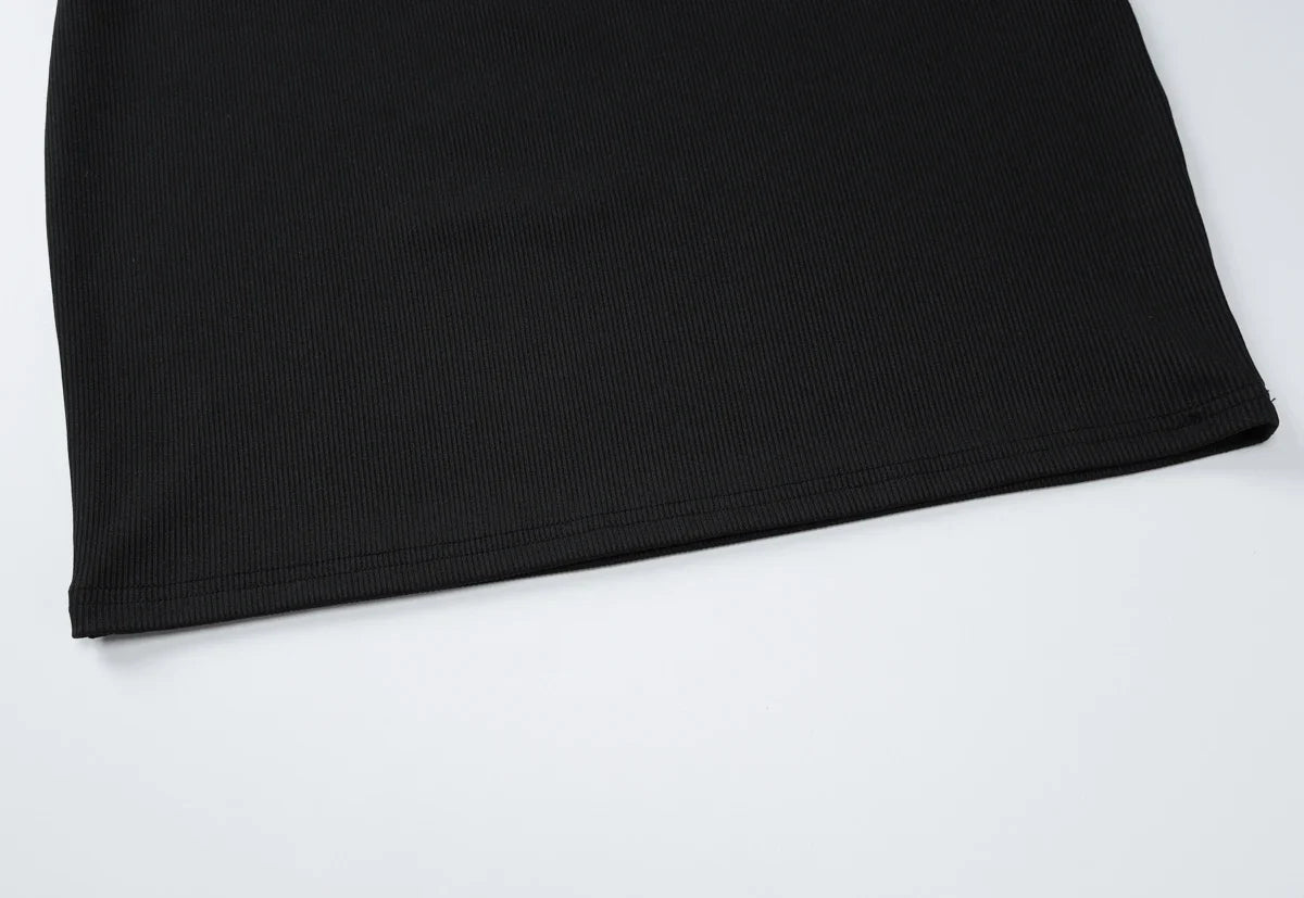 שמלת מיני סרוגה צמודה כתפיים חשופות - נועם